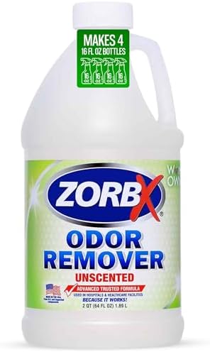 ZORBX Unscented Odor Remover Spray 64 Oz Refill, Hospital-Grade Formula by ZORBX