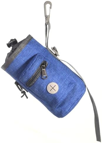Dog Treat Pouch with Drawstring, Treat Pouches for Pet Training, Dog Training Treat Pouch Built-in Poop Bag Dispenser, Pet Training Walking and Rewarding Holder (Blue) - Image 4