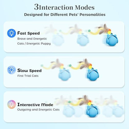 ORSDA Cat Toys for Indoor Cats, New Intelligent Voice Timing Touch Control Cats Ball, Simulate Mouse Sound Kitten Toy, Automatic Interactive Moving Cat Toy for All Ages - Image 6