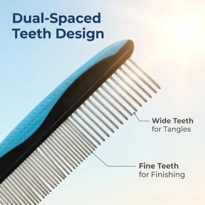 Dog Cat Grooming Brush Comb, 2-in-1 Deshedding Undercoat Rake - Image 2