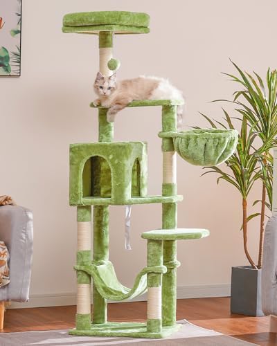 Hey-brother Cat Tree, Multi-Level Sisal Covered Scratching Posts, MPJ050GR - Image 2