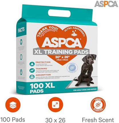 ASPCA - Scented Puppy Pads | Extra Absorbent Dog Training Pads for Cats & Dogs | Leak-Proof Layers | Odor Control & Quick-Dry | Non-Slip & Tear-Resistant | Travel Friendly | Pack of 100 | Size 26"x30" - Image 2