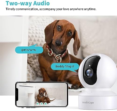 Pet Camera, 2K HD Dog Camera with Phone APP, 360° Pan/Tilt View Puppy Cam, One Click Call for Baby Monitor, MagivPix Night Vision,Motion Tracking Alarm with Cloud/Local SD,Home Indoor Security Cam - Image 2