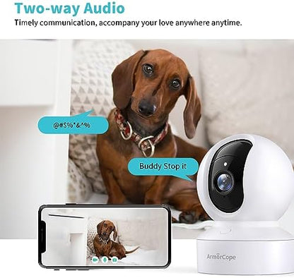 Pet Camera, 2K HD Dog Camera with Phone APP, 360° Pan/Tilt View Puppy Cam, One Click Call for Baby Monitor, MagivPix Night Vision,Motion Tracking Alarm with Cloud/Local SD,Home Indoor Security Cam - Image 2