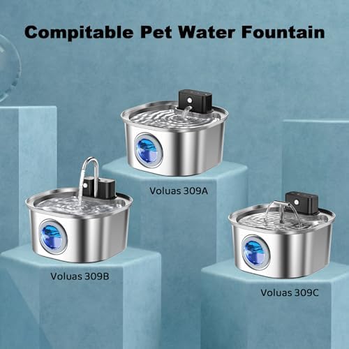 20 Pack Replacement Cat Water Fountain Filters for 108oz/3.2L Stainless Steel Pet Water Fountain 309A/309B/309C, 10 Filters and 10 Pre-Filter Sponges - Image 3