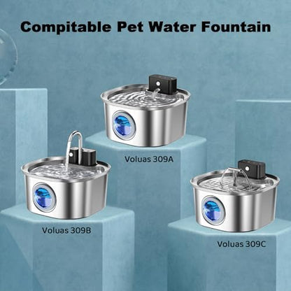 20 Pack Replacement Cat Water Fountain Filters for 108oz/3.2L Stainless Steel Pet Water Fountain 309A/309B/309C, 10 Filters and 10 Pre-Filter Sponges - Image 3