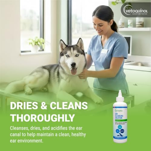 Vetoquinol Ear Cleansing Solution - Gentle Cleaner to Remove Dirt & Debris - Easy-to-Use Drops for Cats & Dogs - Support Clean and Fresh-Smelling Ears - Ideal for Routine Pet Hygiene - 8 Ounces - Image 3