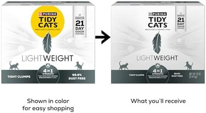 Purina Tidy Cats Lightweight 4-in-1 Strength Multi-Cat Cat Litter, Odor Control, Clumping, 99.9 Percent Dust Free, 12 lb. Box - Image 2