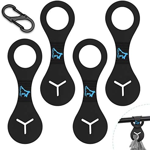 Dog Poop Bag Holder for Leash Waste Bag Carrier Dog Poop Bag Dispenser for Walking Running Bicycle Accessory 4 pieces (Black) by PuppyDoggy