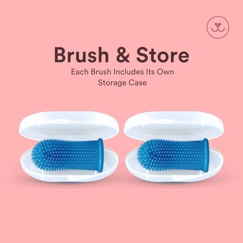 Jasper Large Dog Toothbrush, 360 Degree Pet Tooth Brushing Kit, Cat Toothbrush, Canine Dental Care & Teeth Cleaning Kit, Pet Finger Tooth Brush, Use with Dog Toothpaste, 2-Pack Navy-Blue Large - Image 7