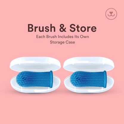 Jasper Large Dog Toothbrush, 360 Degree Pet Tooth Brushing Kit, Cat Toothbrush, Canine Dental Care & Teeth Cleaning Kit, Pet Finger Tooth Brush, Use with Dog Toothpaste, 2-Pack Navy-Blue Large - Image 7