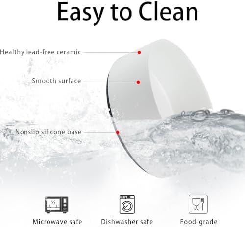 Large Dog Bowls, Non Slip Heavy Ceramic Dog Food and Water Bowl with Silicone Base, 8" Pet Feeding Bowl for Small, Medium, and Big Dogs (White, 8 Inches) - Image 4