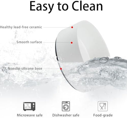 Large Dog Bowls, Non Slip Heavy Ceramic Dog Food and Water Bowl with Silicone Base, 8" Pet Feeding Bowl for Small, Medium, and Big Dogs (White, 8 Inches) - Image 4