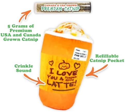Meowijuana Fall Pumpkin Spice Latte Refillable Cat Toy | Plush Catnip Toy - Image 2