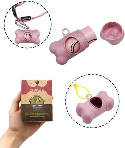 Dog Poop Pickup Bags Holder Dispenser with Standard-Sized Leak-Proof Scented Doggy Waste Bags and Carabiner with Safety Lock&Fastener Never Loose on Leash Lead Again (1 Holder 195 Bags, Pink) - Image 5