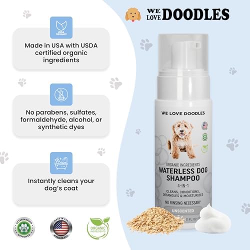 Waterless Dog Shampoo, No-Rinse Foam, Dry Shampoo for Dogs, Unscented 7.1OZ - Image 2