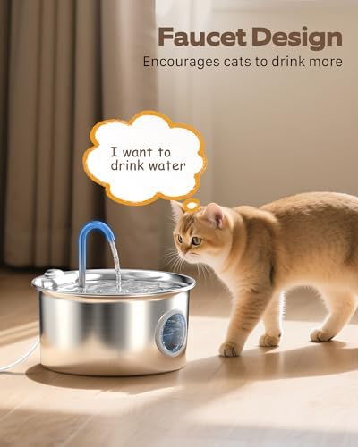 Pet Water Fountain Stainless Steel: 8 Filters + 8 Sponges Cat Fountains - Image 5
