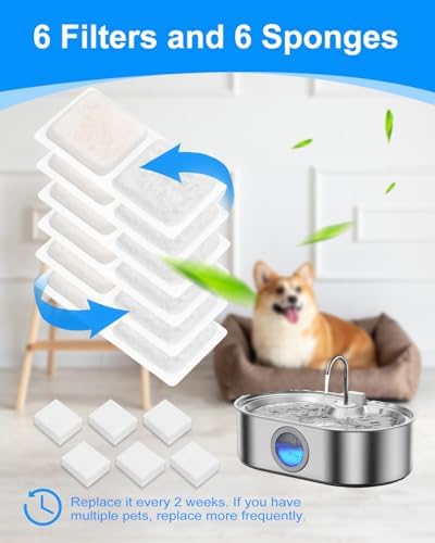 6+6 Pet Water Fountain Filter Compatible with ECOCONUT 3.4Gal/13L - Image 3