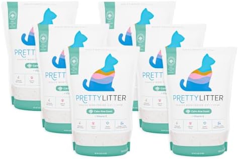 PrettyLitter Health Monitoring Cat Litter, Calm Aloe, 6-Pack, 6 lb. Bags by PrettyLitter