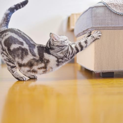 Cat Carpet remnants Cat Scratching Mat Trimmable Self-Adhesive Carpet DIY Climbing Scratcher Scratch Furniture Protector Covering Posts (39.3" x 15.8" Beige) - Image 5
