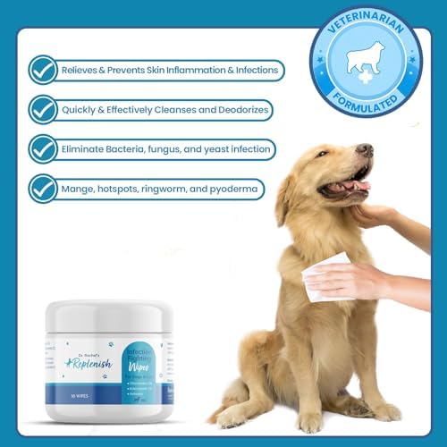 Replenish Medicated Wipes for Dog & Cat with Chlorhexidine & Ketoconazole - Image 2