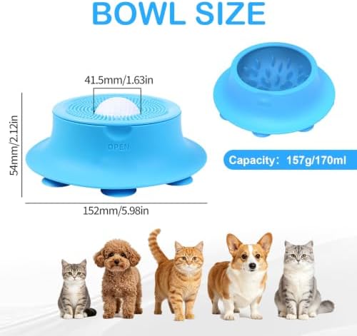 Dog Lick Bowl with Rolled Ball,Slow Feeder Dog Bowl Small Breed-Green - Image 5