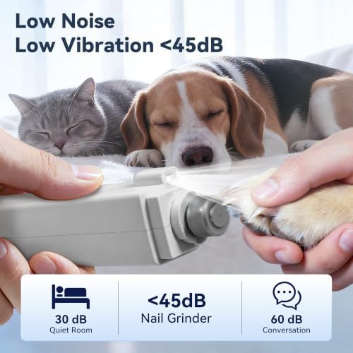 2-in-1 Quiet Electric Pet Nail Clipper & Grinder with Light for Dogs Cats (Gray) - Image 4