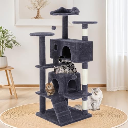 54 Inch Cat Tree Tower with Sisal Scratching Posts - Image 2