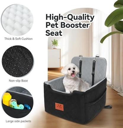 GL GLENSLAVE Dog Car Seat for Small/Medium Dogs Under 35 lbs (Balck/Grey) - Image 5
