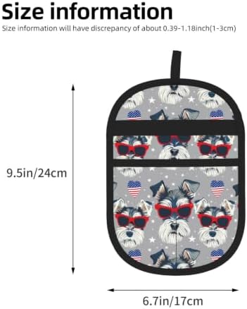 Schnauzer Dog Usa Flag Heart Gray Pet Hair Removal Glove For Cats Dogs - Image 3