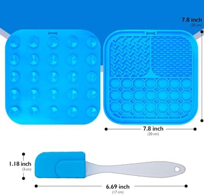 2 PCS Lick Mat for Dogs, Slow Feeder Licking Mat, Anxiety Relief Lick Pad with Suction Cups for Peanut Butter Food Treats Yogurt, Pets Bathing Grooming Training Calming Dog Bowl Mat - Image 6