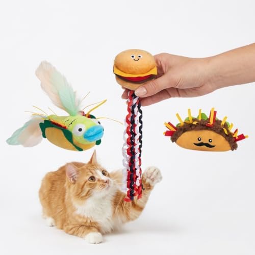 Hollypet 3 PCS Cat Feather Catnip Toys for Indoor Cats with Crinkle Ribbons by Hollypet