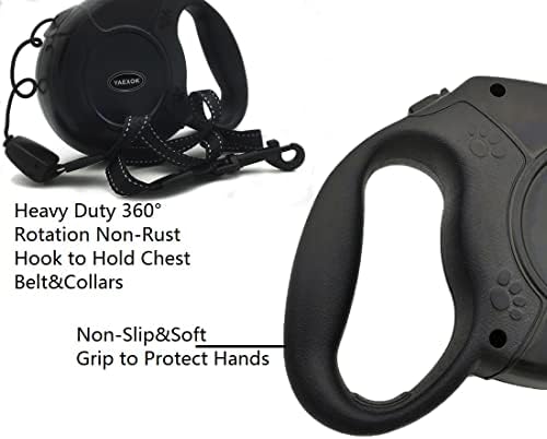 Heavy Duty Retractable Dog Leash 26ft,Pet Long Walking Leashes Leads for Small Medium Large Dogs Doggie Up to 110lbs (Black) - Image 5