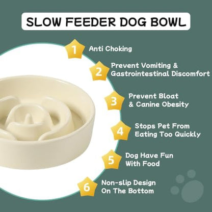 Havniva Ceramic Slow Feeder Dog Bowls, 6.1 in Slow Feeder for Small Breed - Image 5