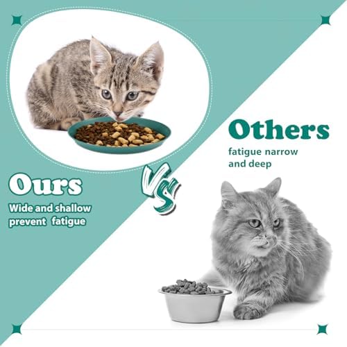 Gerrii 24 Pieces Fatigue Relief Cat Bowl 6 Inch Shallow Cat Food Dish Stray Wet Feeding Bowls Wide and Small Pet Plates for Ferrets Feral Short Legged Kitten Shelter(Assorted Color,Convention) - Image 4