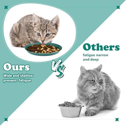 Gerrii 24 Pieces Fatigue Relief Cat Bowl 6 Inch Shallow Cat Food Dish Stray Wet Feeding Bowls Wide and Small Pet Plates for Ferrets Feral Short Legged Kitten Shelter(Assorted Color,Convention) - Image 4