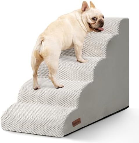 Aodisman Dog Stairs for High Beds,5 Step Pet Ramp for Dogs and Cats,22.4" H by AODISMAN