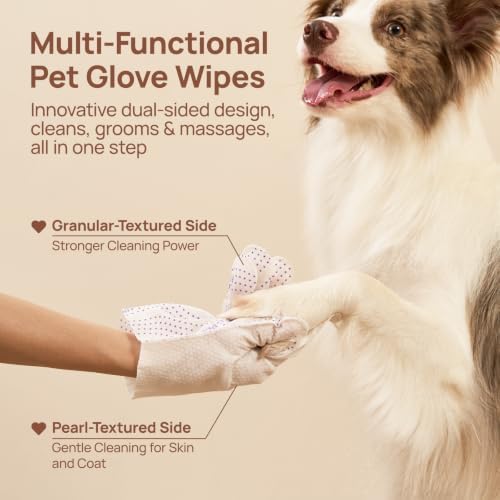 HICC PET Cleaning Glove Wipes PRO for Dogs & Cats, 6PCS Coconut Scent. - Image 6