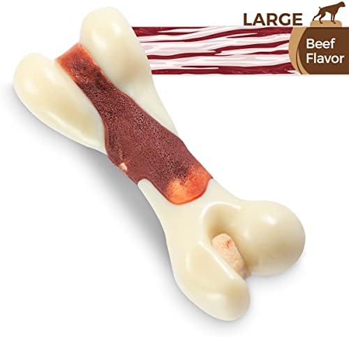 Tikaton Indestructible Dog Chew Toys for Aggressive Chewers, Beef Flavor Durable Dog Teething Chew Toys Bones for Large/Medium/Small Puppies - Image 4