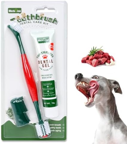 Dog Toothbrush and Toothpaste Kit Beef Dog Toothpaste(70g) by Histotree