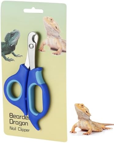 KEUYE Bearded Dragon Nail Clippers,Stainless Steel Bearded Dragon Toe Nail Clippers with Precise Angled Edges (Blue) by KEUYE