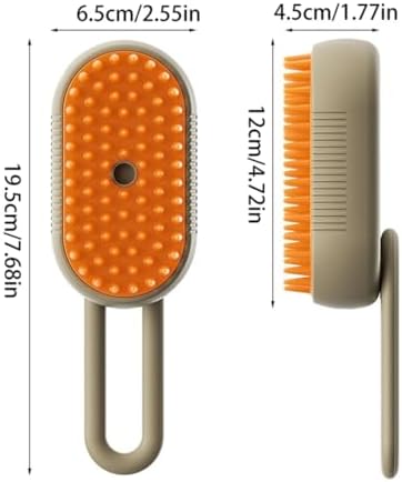 QSUKE Cat Steam Brush 3-in-1, Rechargeable Anti-Static Pet Grooming Tool with Vibration Massage, Professional Shedding & Detangling Comb for Dogs & Cats（1pc Brush+wash Free Essence for Pets） - Image 7