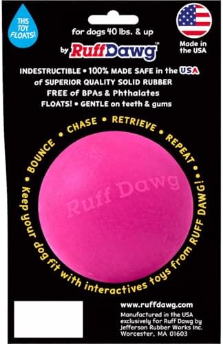 Ruff Dawg Indestructible Dog Ball XXL 4” Pink – Heavy-Duty Rubber Fetch Toy for Aggressive Chewers – Extreme Bounce, Floats, BPA & Latex Free – Made in USA - Image 2