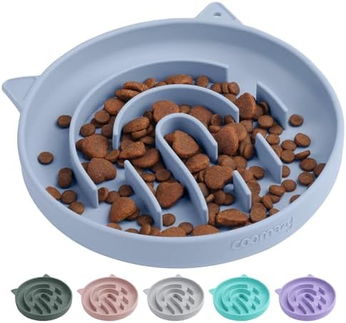 Coomazy Slow Feeder Cat Bowl Silicone Pet Puzzle Feeder for Slow Eating by Coomazy