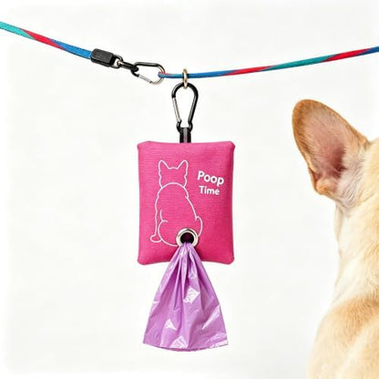 Rose Pink Doggy Poop Bag Holder Poop Bag Carrier (Rose pink) - Image 4