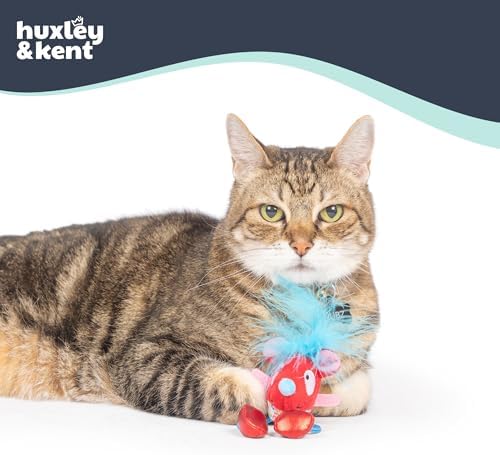 Huxley & Kent Chirpy Plush Cat Toy - Holiday Interactive Catnip Toy with Touch Activated Sounds - Soft with Crinkle & Catnip - Fun Indoor Play - Cheerful Mouse Chirpy - Image 3