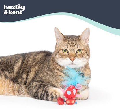 Huxley & Kent Chirpy Plush Cat Toy - Holiday Interactive Catnip Toy with Touch Activated Sounds - Soft with Crinkle & Catnip - Fun Indoor Play - Cheerful Mouse Chirpy - Image 3