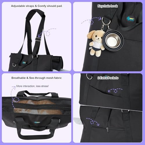 Ownpets Large Pet Carrier for Dogs Cats, 18-20lbs, Hands-Free Purse Bag - Image 5