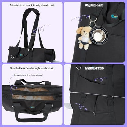 Ownpets Large Pet Carrier for Dogs Cats, 18-20lbs, Hands-Free Purse Bag - Image 5