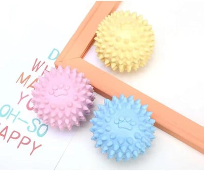 3Pcs Colorful Dog Chew Toys for Aggressive Chewers, Dogs Toy Spiky TPR Ball No Squeak Chew Toy Long Lasting for Aggressive Heavy Chewers Dogs Puppy Teething Training Spiky Rubber Ball Toy